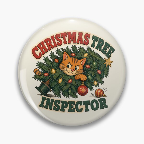 Item preview, Christmas Tree Inspector - Funny Cat Christmas Tree designed and sold by TTMittens.
