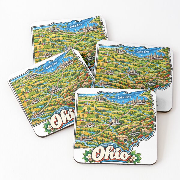 Item preview, Hand Drawn Ohio Travel Souvenir Landmark Gift designed and sold by MichaeIRellov.