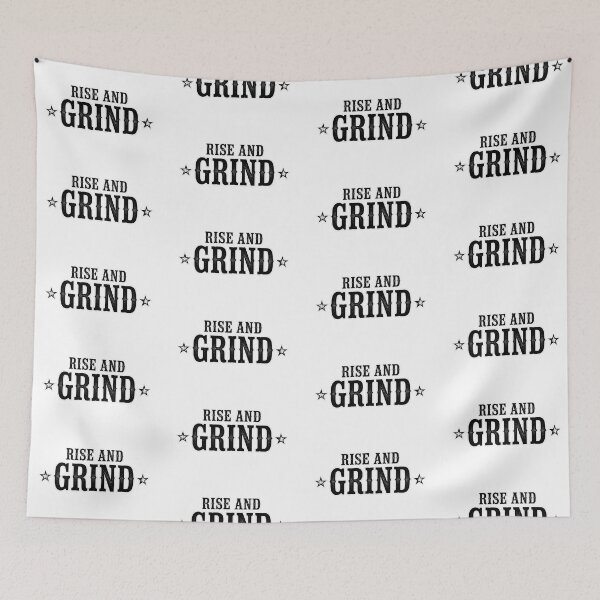 Item preview, Rise and Grind Motivational Typography Sticker designed and sold by Surabi-studio.