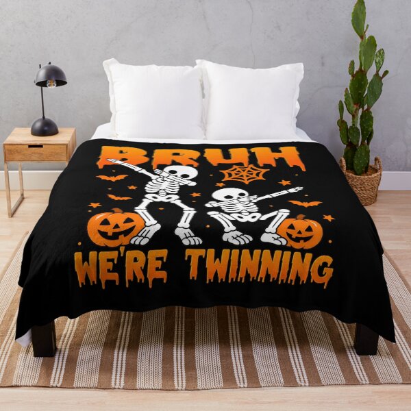 Item preview, Bruh We're Twinning Skeleton Halloween Dab Funny designed and sold by SoyLamderma.