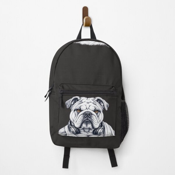 Item preview, Fitness Bulldog – Gym Tank Top and Headphones Animal Sketch designed and sold by Paper-Pickle.