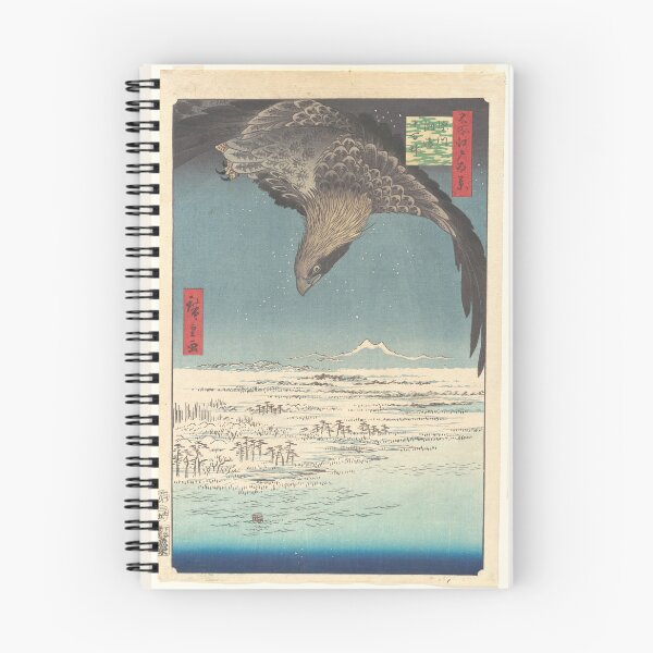 Item preview, Eagle over the Snowy Plain, Hiroshige, Japanese Winter Woodblock Print designed and sold by BrightSheetsArt.
