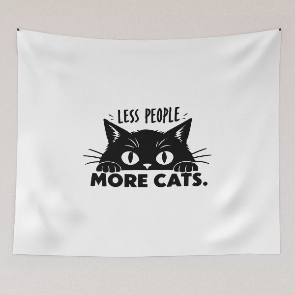 Item preview, Less People More Cats – Funny Cat Lover Introvert Design designed and sold by Ayman Toumarti.