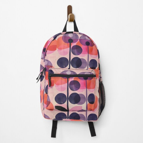 Item preview, 60s minimalist purple tones retro modern geometric flower pattern designed and sold by LeAllureVintage.