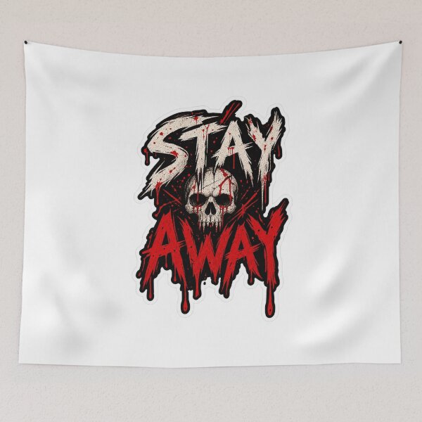 Item preview, Stay Away Skull Horror Typography designed and sold by manexus.