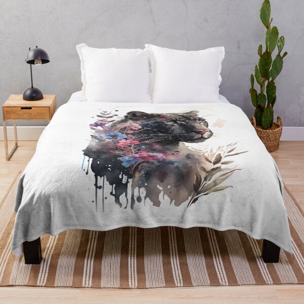 Item preview, Beautiful Black Panther With Flowers Watercolor 111 designed and sold by shopnga.
