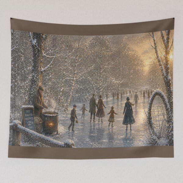 Item preview, Victorian Winter Iceskating Scene designed and sold by Catchavista.