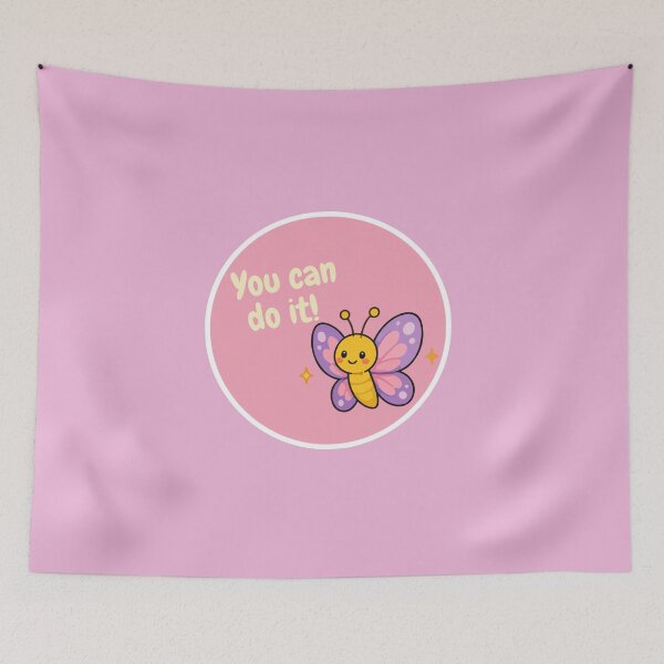 Item preview, You can do it cute butterfly doodle designed and sold by DoneAndDusted.