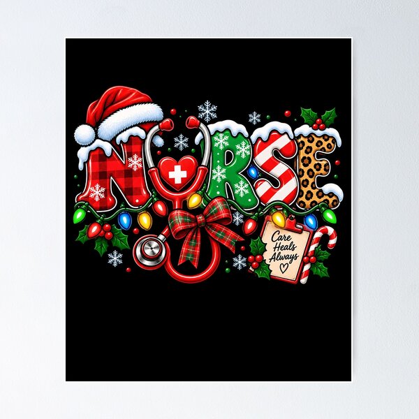 Item preview, Festive Nurse Design with Christmas Elements designed and sold by rafaeltto.