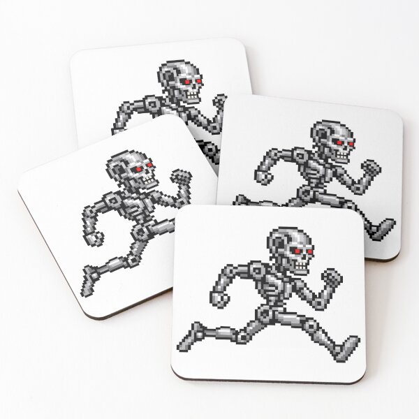 Item preview, T-800 on the Run – 8-Bit Pixel Art designed and sold by RunningPixelCup.