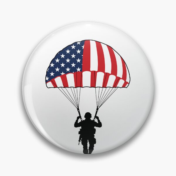 Item preview, Paratrooper Veteran - American Flag Parachute Silhouette designed and sold by Marshallamoakohene.