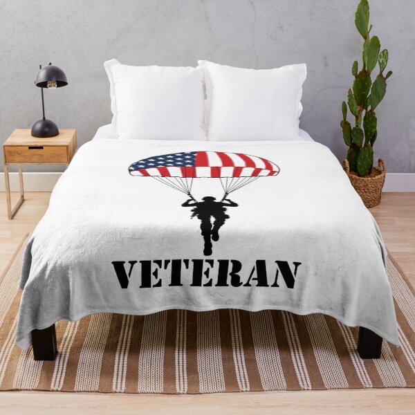 Item preview, Paratrooper Veteran - American Flag Parachute Silhouette designed and sold by Marshallamoakohene.