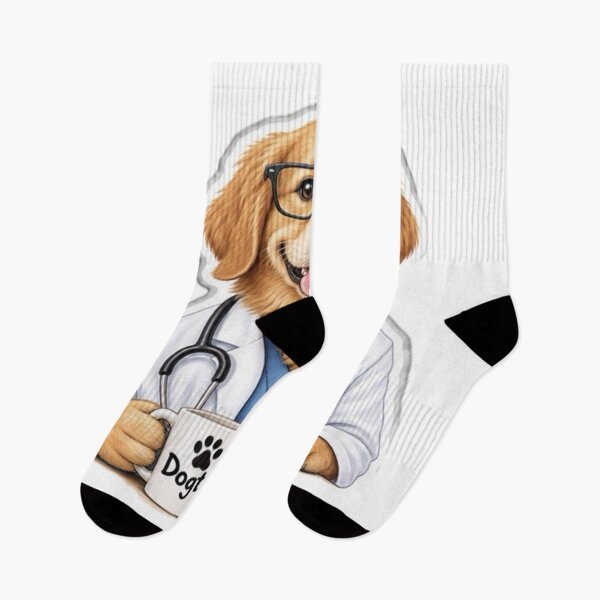 Item preview, Cute Dogtor Golden Retriever - Funny Vet Doctor Dog Sticker designed and sold by Designs248877.