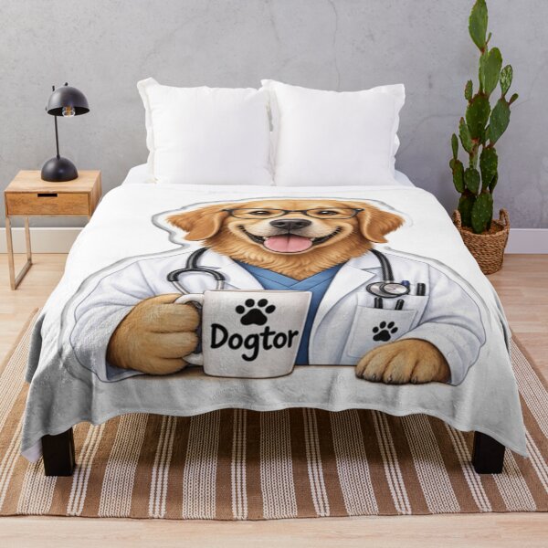 Item preview, Cute Dogtor Golden Retriever - Funny Vet Doctor Dog Sticker designed and sold by Designs248877.
