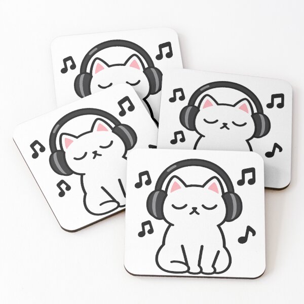 Item preview, Cute Cat Wearing Headphones – Music Lover Kitty designed and sold by Vayro cartoons.