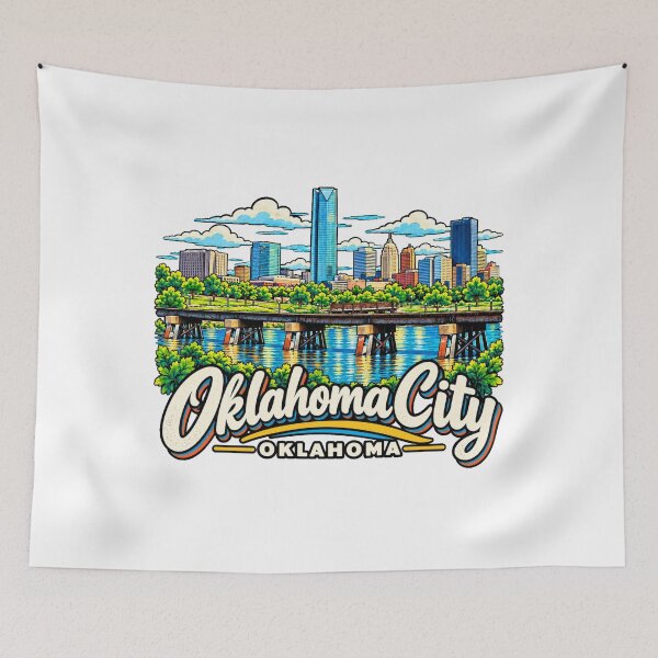 Item preview, Hand Drawn Oklahoma City Oklahoma Travel Souvenir Landmark Gift designed and sold by MichaeIRellov.
