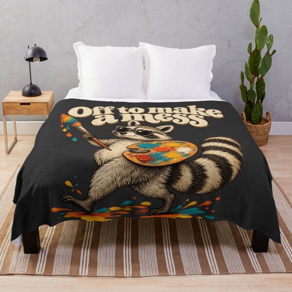 Item preview, Raccoon Artist Retro Art Teacher Humor Off To Make A Mess designed and sold by AmiGraph.