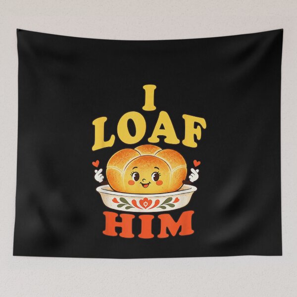 Item preview, I Loaf Him Cute Bread Couple Food Pun designed and sold by NAAYAX.