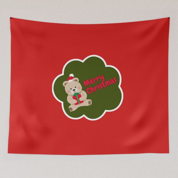 Item preview, Merry Christmas teddy bear doodle designed and sold by DoneAndDusted.