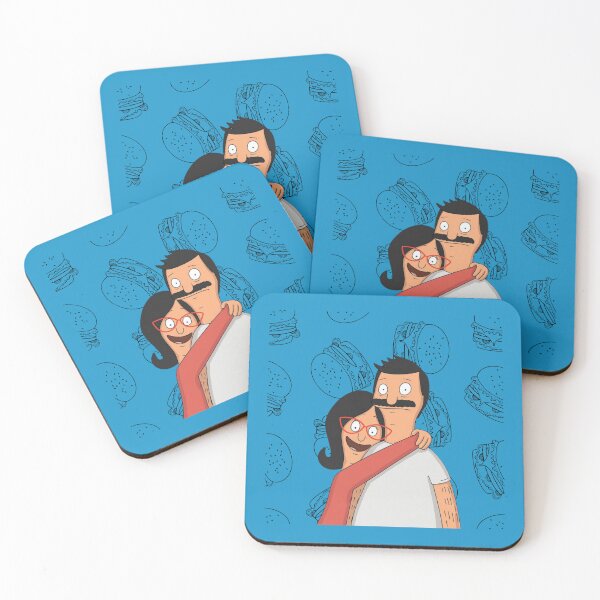 Item preview, Bob and Linda Belcher – Bob’s Burgers Couple Fan Art - Blue background designed and sold by fifisu.