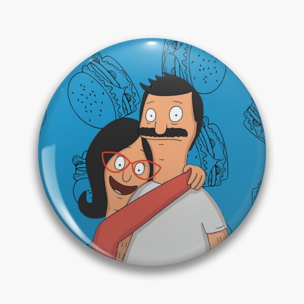 Item preview, Bob and Linda Belcher – Bob’s Burgers Couple Fan Art - Blue background designed and sold by fifisu.