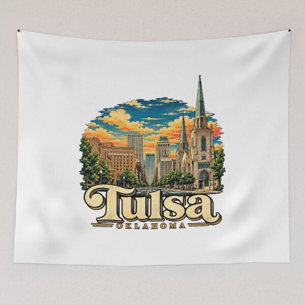 Item preview, Vintage Tulsa Oklahoma Travel Souvenir Landmark Gift designed and sold by MichaeIRellov.