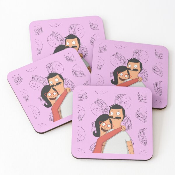 Item preview, Bob and Linda Belcher – Bob’s Burgers Couple Fan Art - Pink background designed and sold by fifisu.