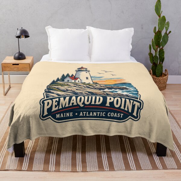 Item preview, Pemaquid Point Lighthouse Maine Vintage Coastal Travel Design designed and sold by Globalcitytees.