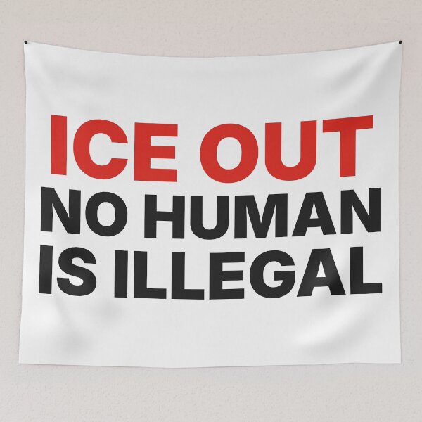 Item preview, ICE Out No Human Is Illegal – Immigrant Rights designed and sold by AntifaShop.