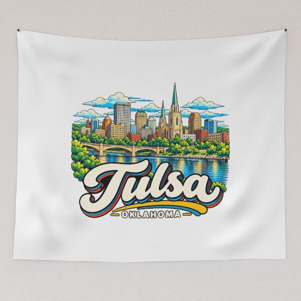 Item preview, Hand Drawn Tulsa Oklahoma Travel Souvenir Landmark Gift designed and sold by MichaeIRellov.
