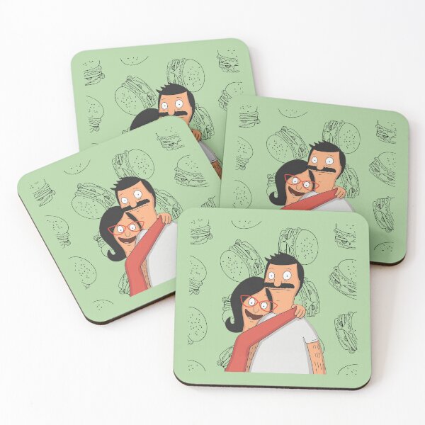 Item preview, Bob and Linda Belcher – Bob’s Burgers Couple Fan Art - Green background designed and sold by fifisu.