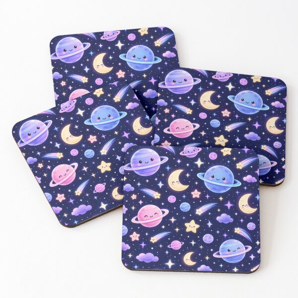 Item preview, Cute Kawaii Space Planets And Stars Pattern designed and sold by Shivora Studio.