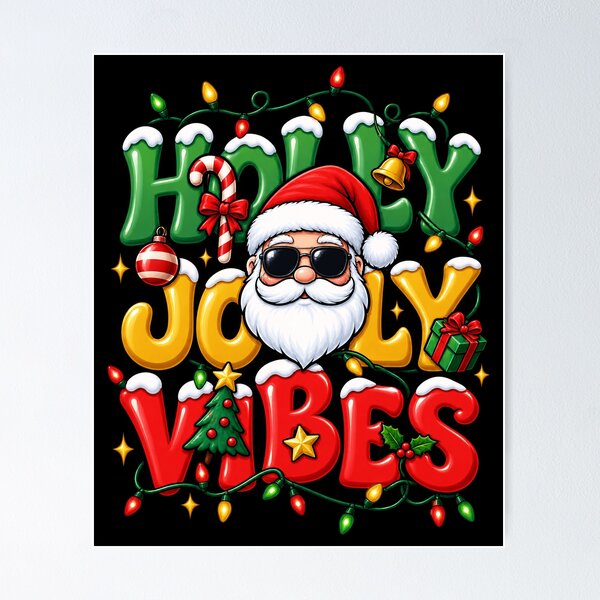 Item preview, Holly Jolly Santa Vibes Christmas Design designed and sold by rafaeltto.