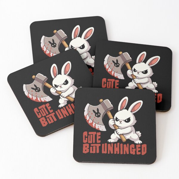 Item preview, Cute But Unhinged – Angry Bunny with Bloody Axe designed and sold by Ankarzh.
