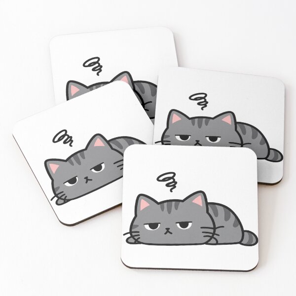 Item preview, Sleepy Grumpy Cat – Cute Lazy Gray Kitty designed and sold by Vayro cartoons.