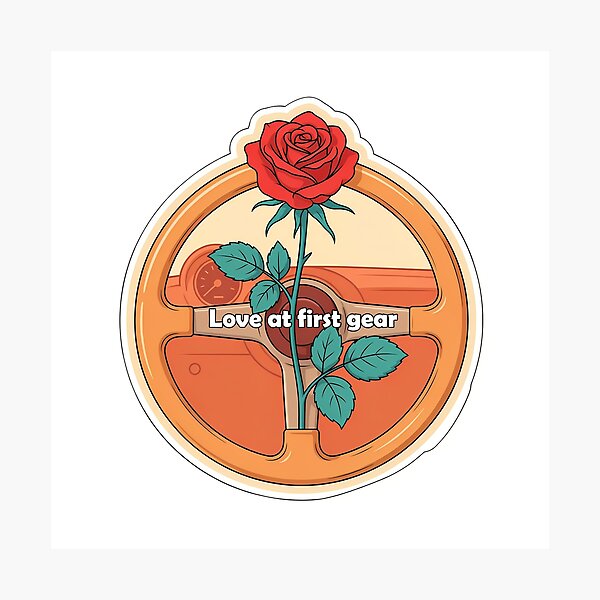 Item preview, Vintage Steering Wheel with Red Rose designed and sold by NiftyWrx.