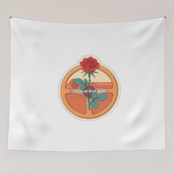 Item preview, Vintage Steering Wheel with Red Rose designed and sold by NiftyWrx.