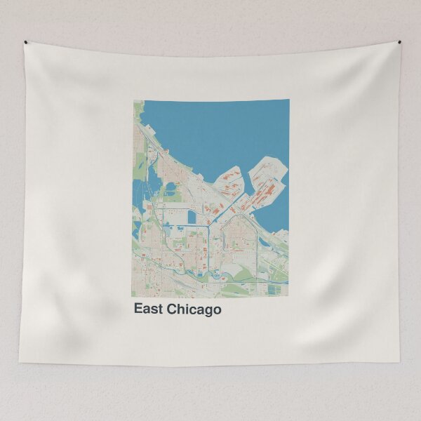 Item preview, East Chicago Minimalistic Map Art designed and sold by MapsNerd.