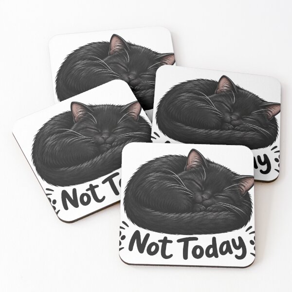 Item preview, Not Today Black Cat – Funny Sleepy Cat Lover Design designed and sold by CuteOasis.