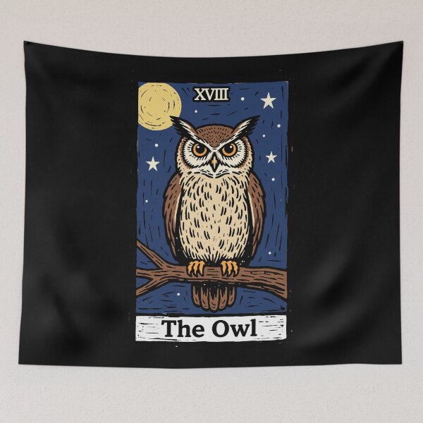 Item preview, The Owl - Folk Art Illustration designed and sold by BRU Design.