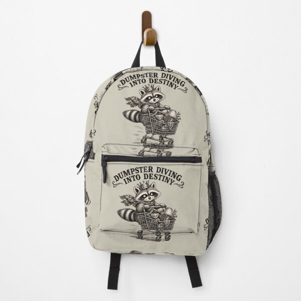 Item preview, Dumpster Diving into Destiny – Vintage Raccoon Shopping Cart Illustration designed and sold by MJO80.