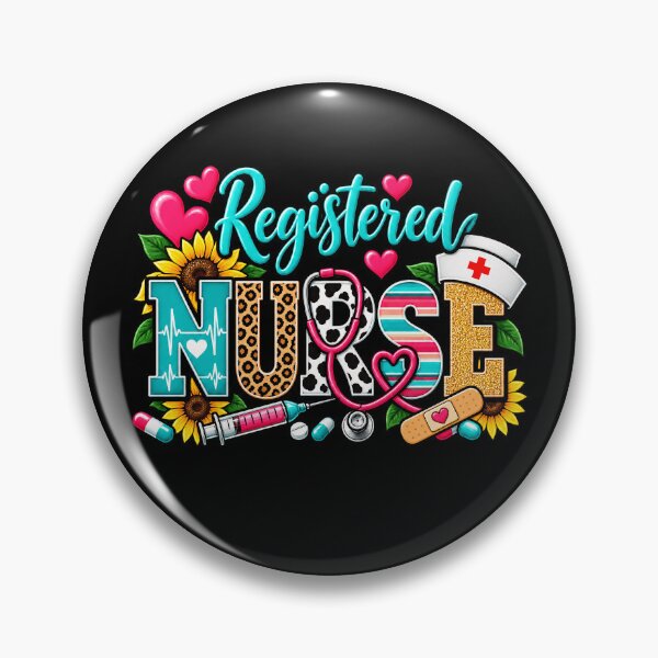 Item preview, Colorful Registered Nurse Design with Hearts and Flowers designed and sold by rafaeltto.