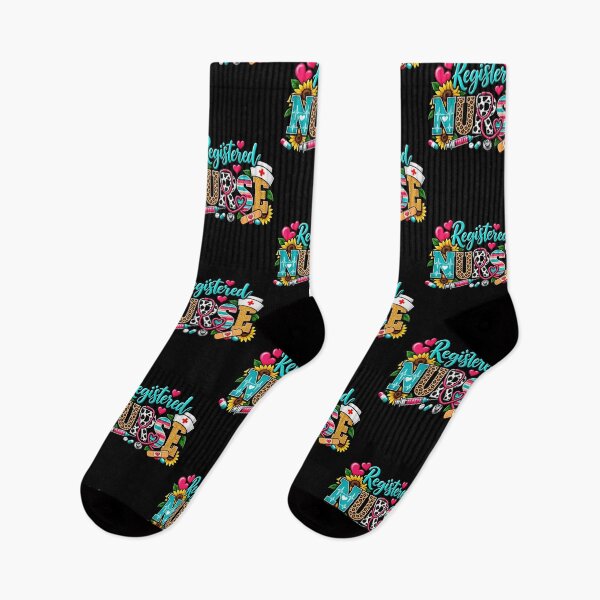 Item preview, Colorful Registered Nurse Design with Hearts and Flowers designed and sold by rafaeltto.