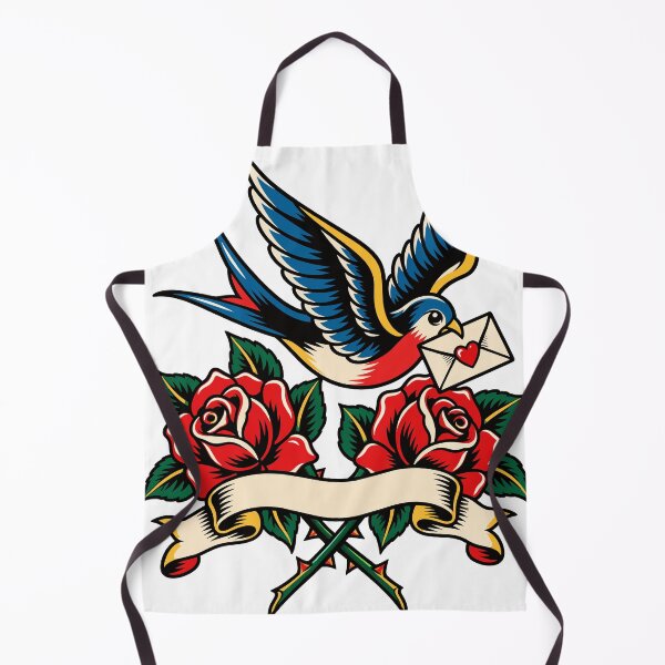 Item preview, Traditional Tattoo Swallow with Love Letter and Roses designed and sold by codex401.