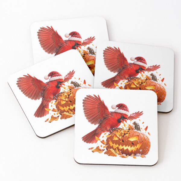 Item preview, Christmas Cardinal vs Halloween Pumpkin – Holiday Mayhem designed and sold by Kimberly Palmer.