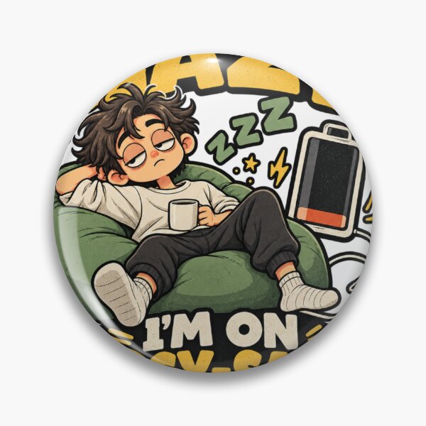 Item preview, I'm Not Lazy I'm on Energy-Saving Mode Funny Lazy Cartoon T-Shirt designed and sold by BasicPrintStudio.