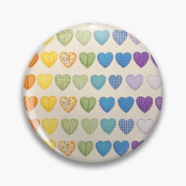 Item preview, Rainbow Hearts Patchwork in Gingham Polka Dot and Floral designed and sold by FrostyForge.