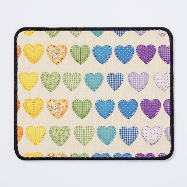 Item preview, Rainbow Hearts Patchwork in Gingham Polka Dot and Floral designed and sold by FrostyForge.