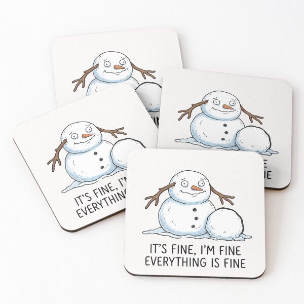 Item preview, It’s Fine I’m Fine Everything Is Fine Christmas Snowman designed and sold by gentpete.