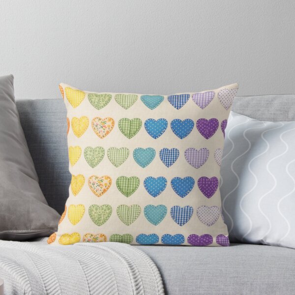 Item preview, Rainbow Hearts Patchwork in Gingham Polka Dot and Floral designed and sold by FrostyForge.